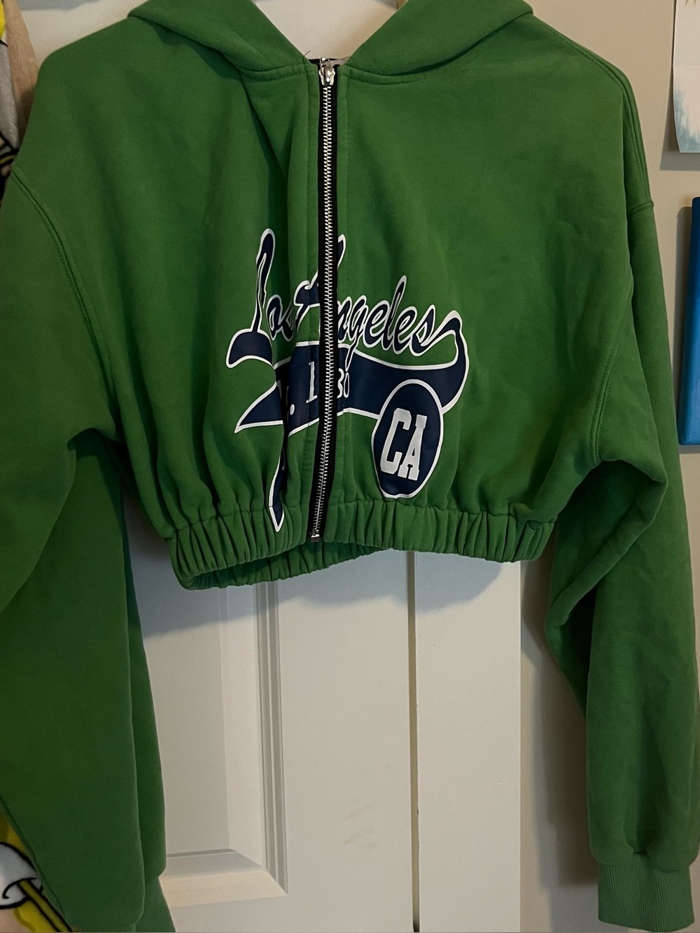 Green adika soft cropped sweatshirt